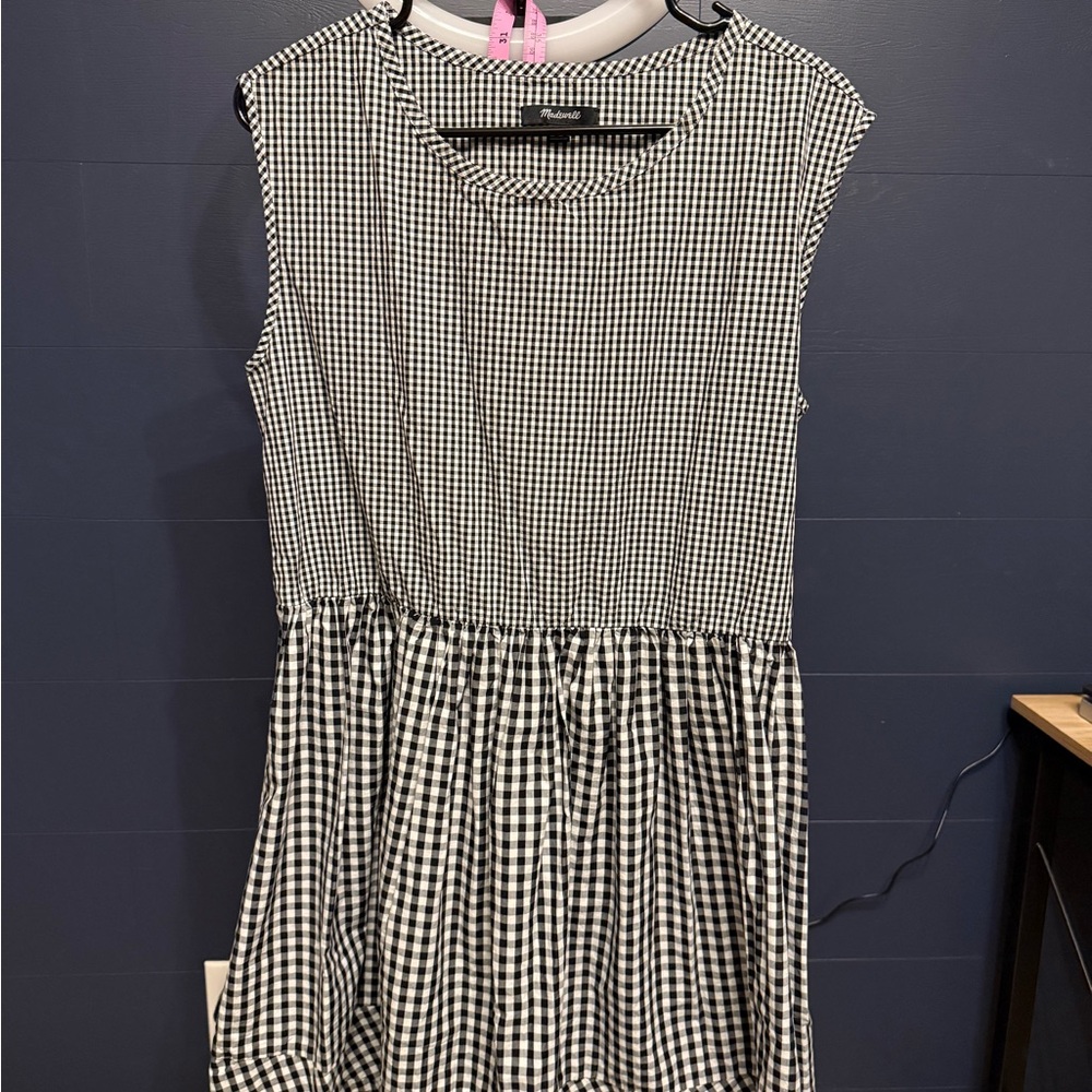 Madewell Black and White Sleeveless Sundress